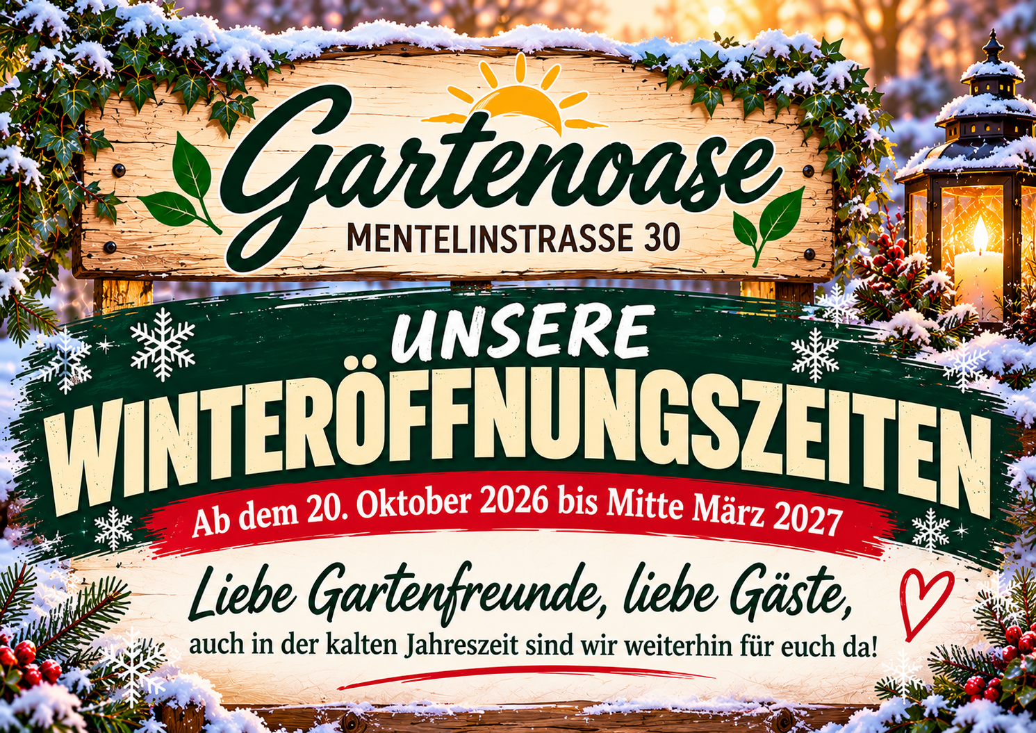 Winteröffnungszeiten 2026/27