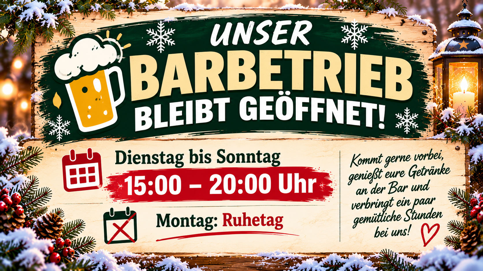 Barbetrieb im Winter