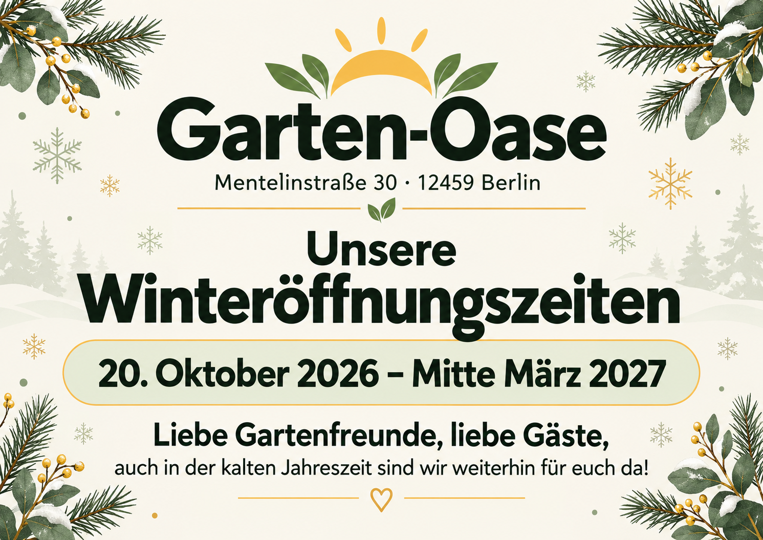 Auch im Winter für euch da